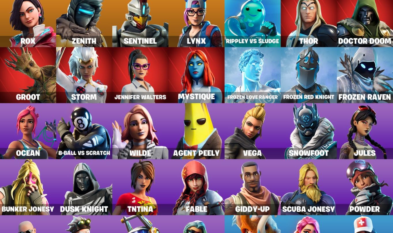 CONTA DE FORTNITE COM 40 SKINS + PSN SKINS + MARVEL