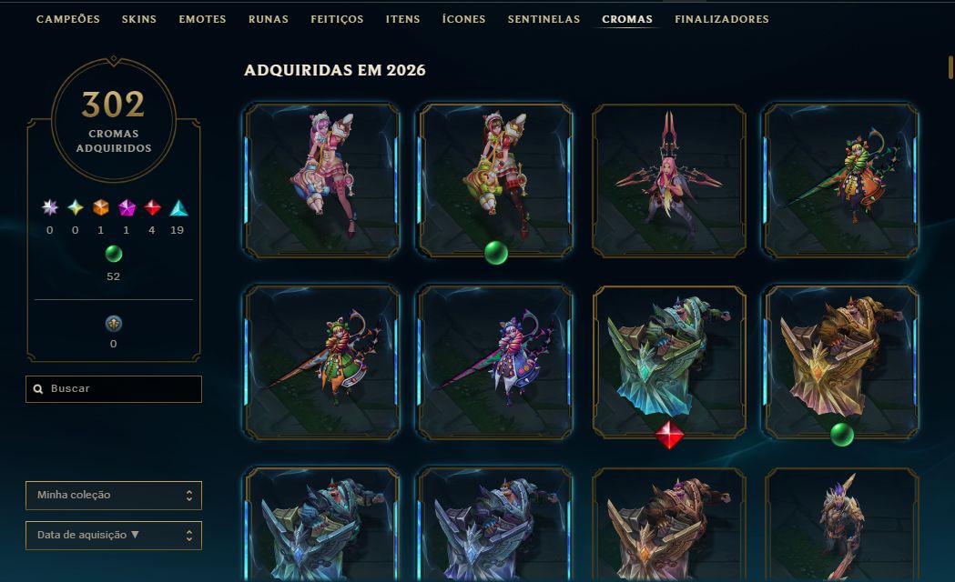 CONTA TOP DE LEAGUE OF LEGENDS À VENDA MESTRE 125 PDL - 277 skins