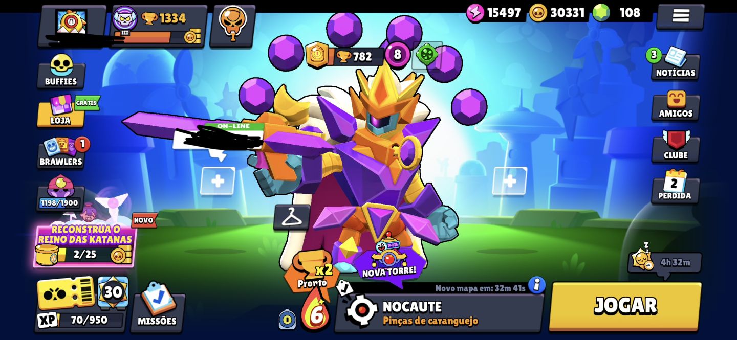 Conta brawl stars iniciante com skins com mto ouro e ponto de poder