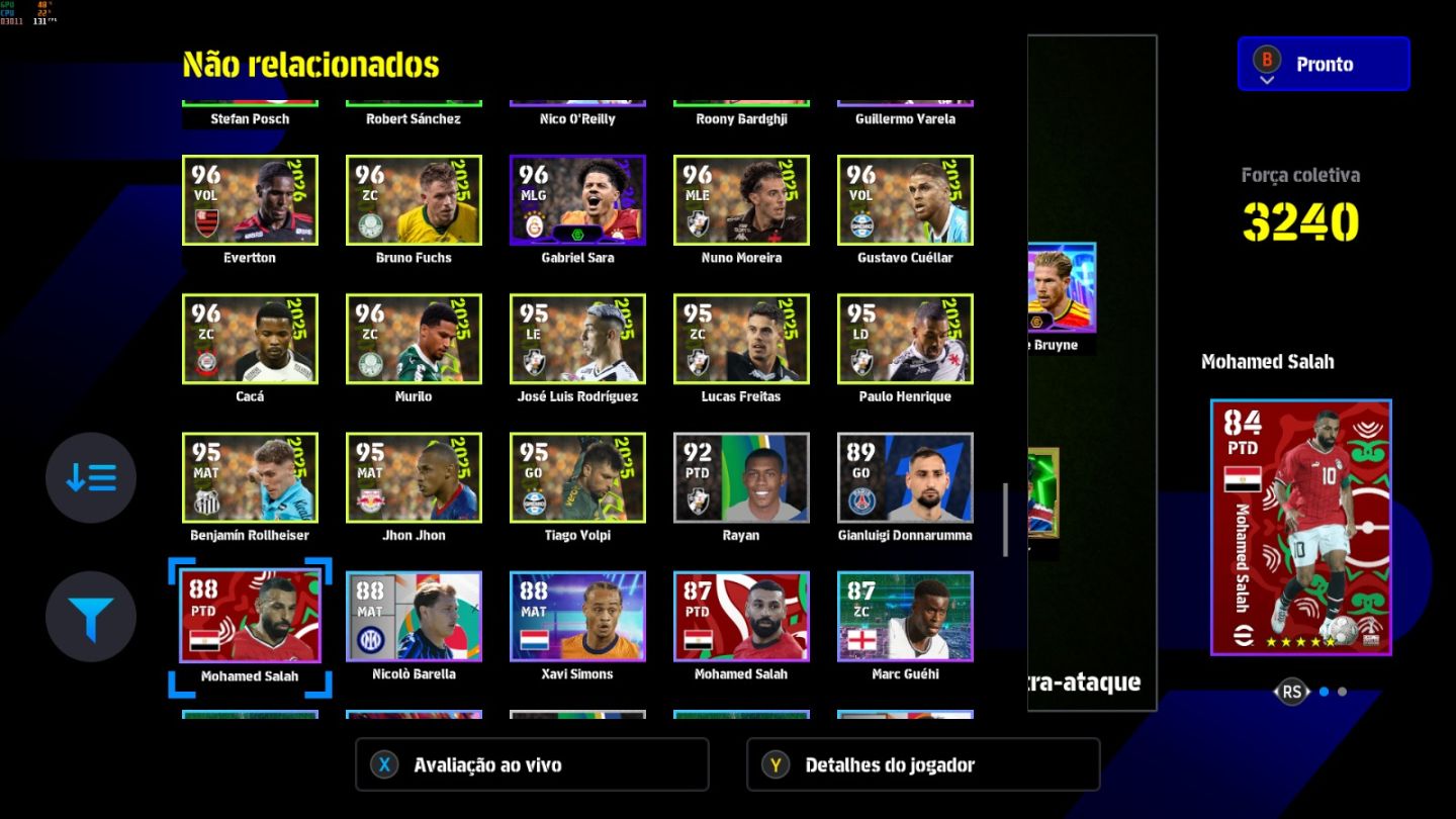 Conta PC Steam Samuel Eto'o 107, Kaka 106, De Bruine 105 e CIA