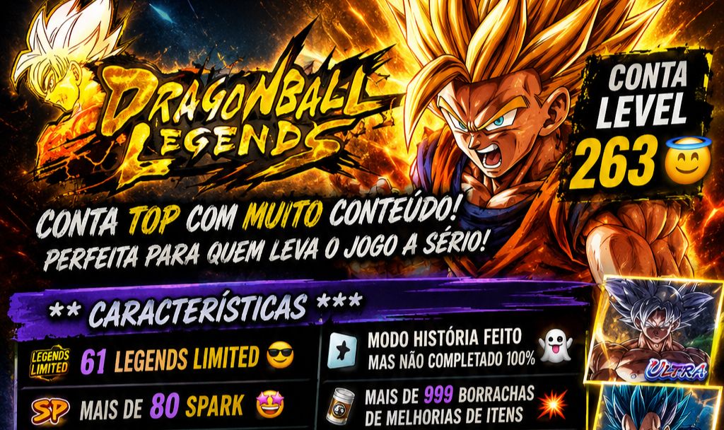 Conta DBZ LEGENDS COM 65 LFS!!!