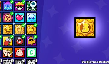 Conta Brawl Stars, Recheada com cosméticos raros, itens do 3 aniversário