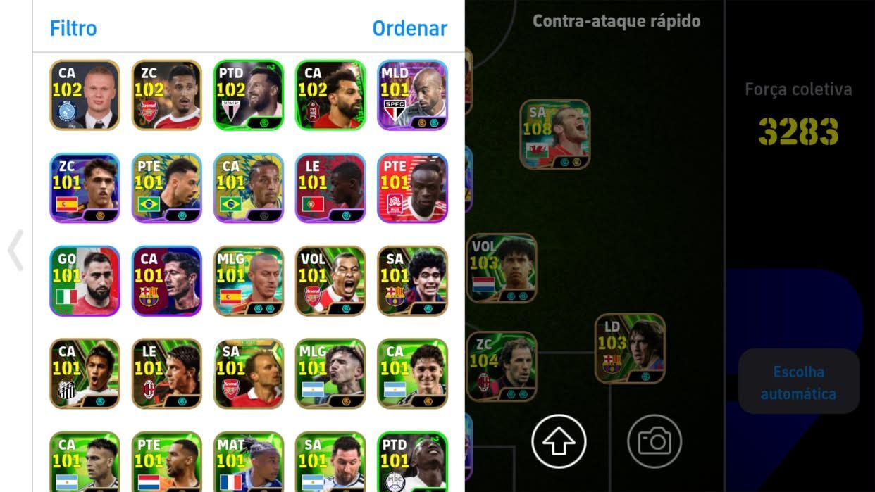 Conta de Efootball Braba do CR7,MESSI,KVARA BLITZ,BALE FORÇA COLETIVA MAX 3284+