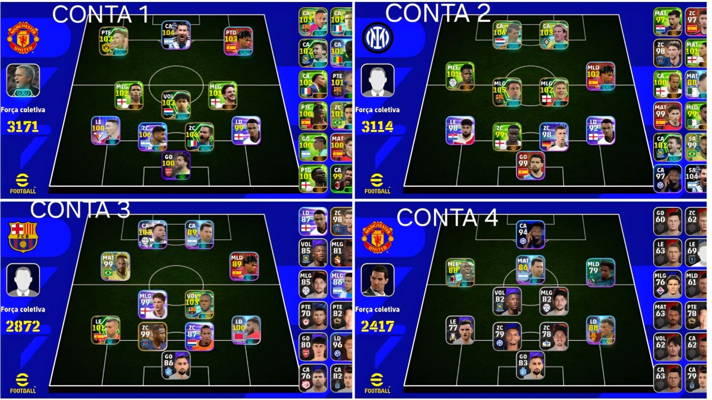 CONTAS EFOOTBALL MOBILE/ÉPICOS/BIG TIME/SHOW TIME