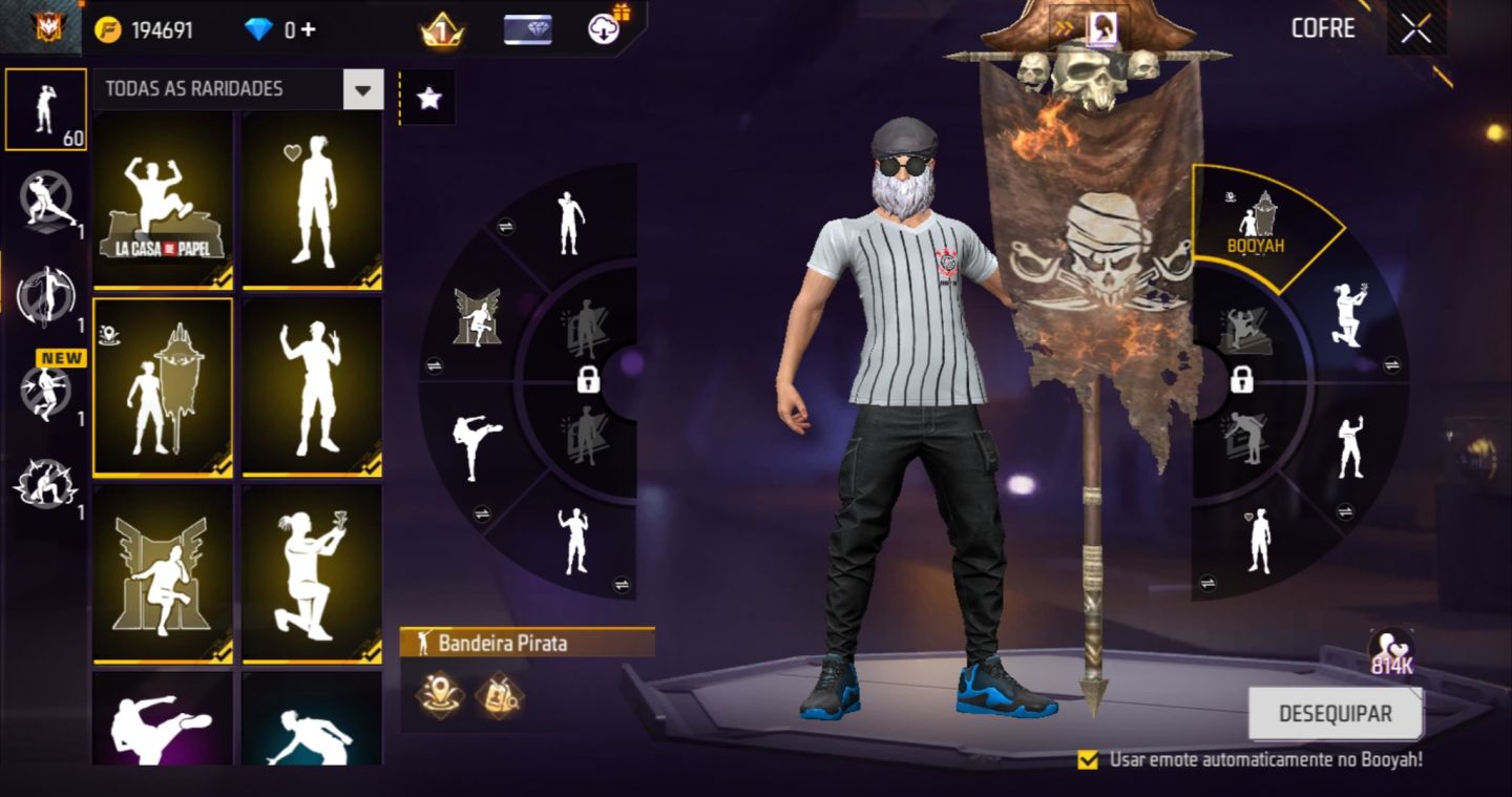 Conta Free Fire Barba do Velho + Chefe Mob + McLaren + Skins Lendárias
