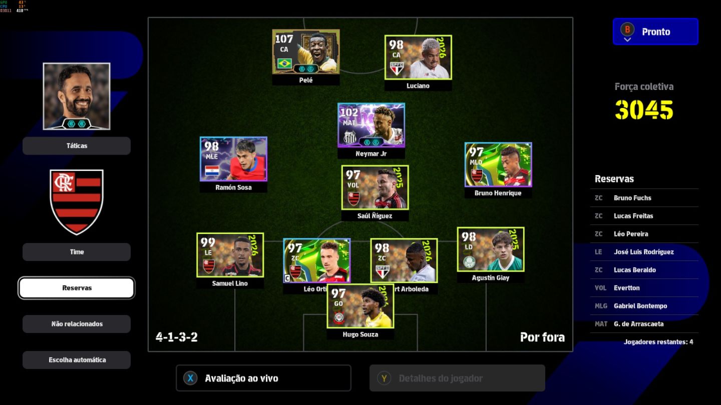 Conta PC Steam Pelé 108, Varane 107, Van Dick 105, Kahn 106, Bergkamp 105 e CIA