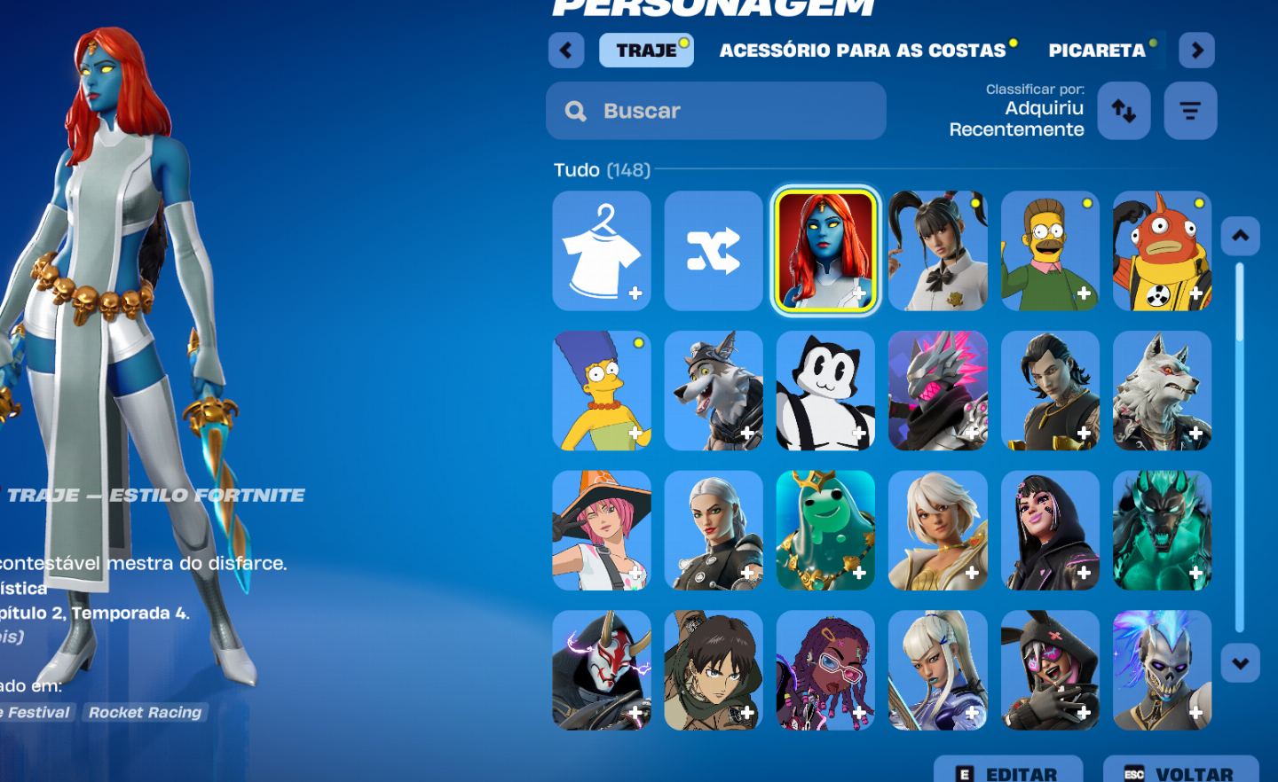 Conta Epic Games (Fortnite+RL+Jogos Epic)