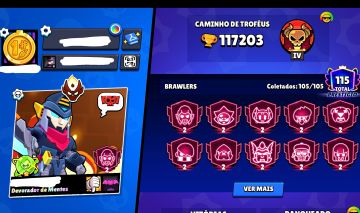 Conta de Brawl Stars - 117K - Muitas skins raras - Muito upada e muitos recursos