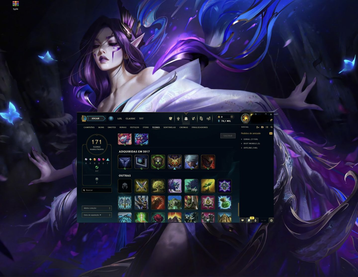 Smurf Vintage LV485 Com Skin Ultimate K/DA + 10 essência mítica