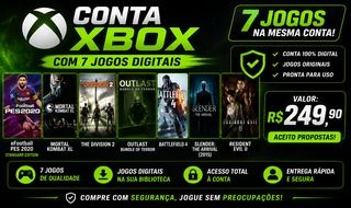 CONTA XBOX COM 7 JOGOS DIGITAIS | PES 2020 + MK XL + BATTLEFIELD 4 + RE0