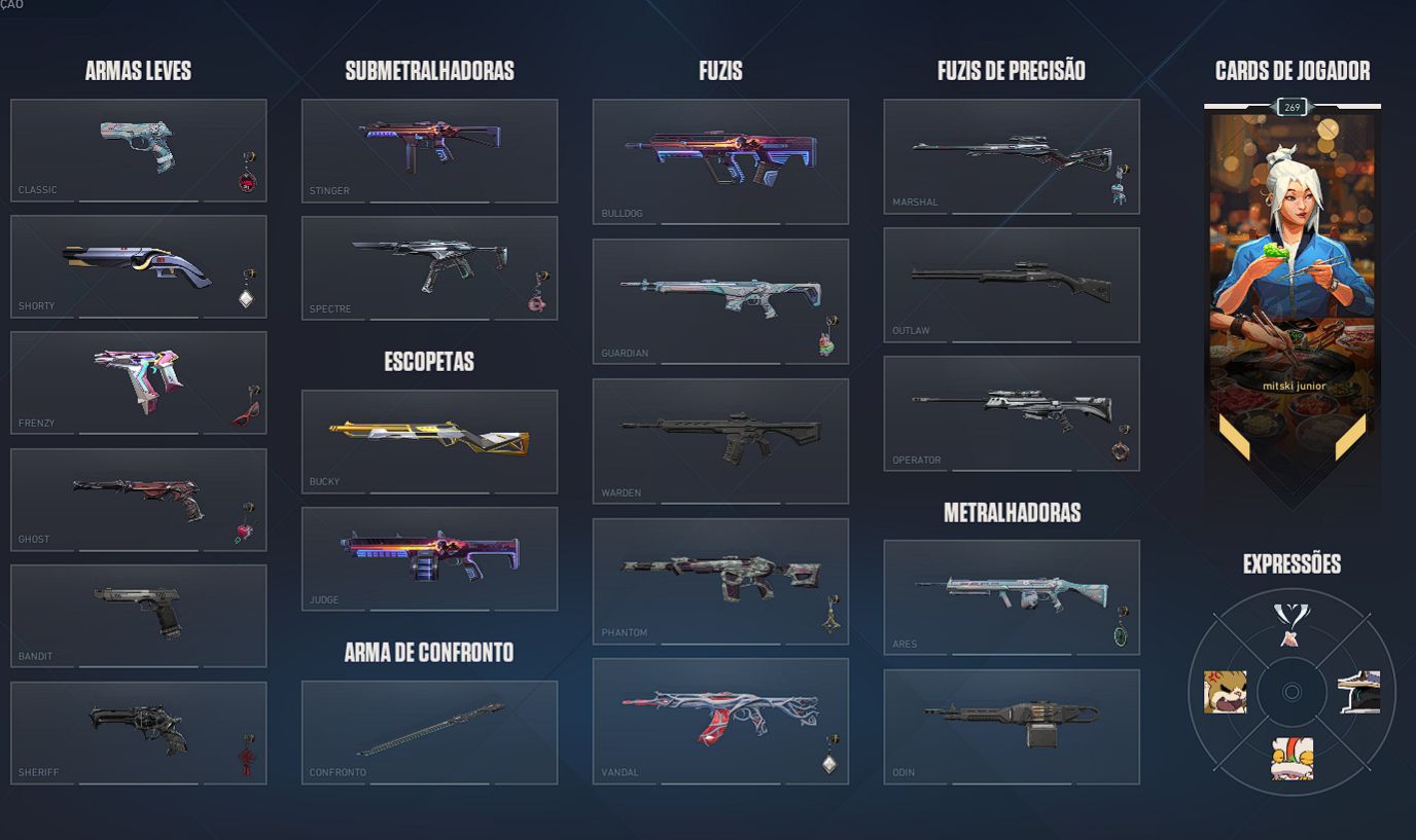 Conta valorant com muitas skins e antiga