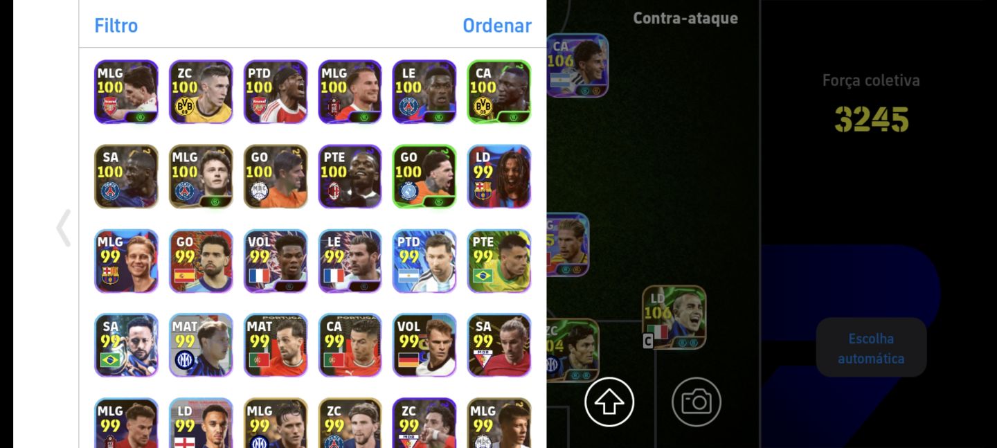 Conta efootball pontuação 3245 Messi big time