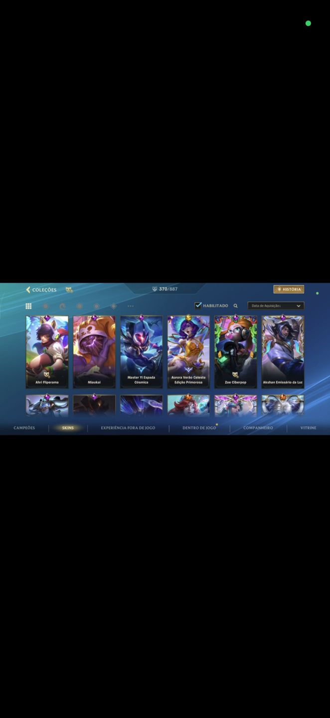 Conta main mid mas com muitas outras skins de outras rotas