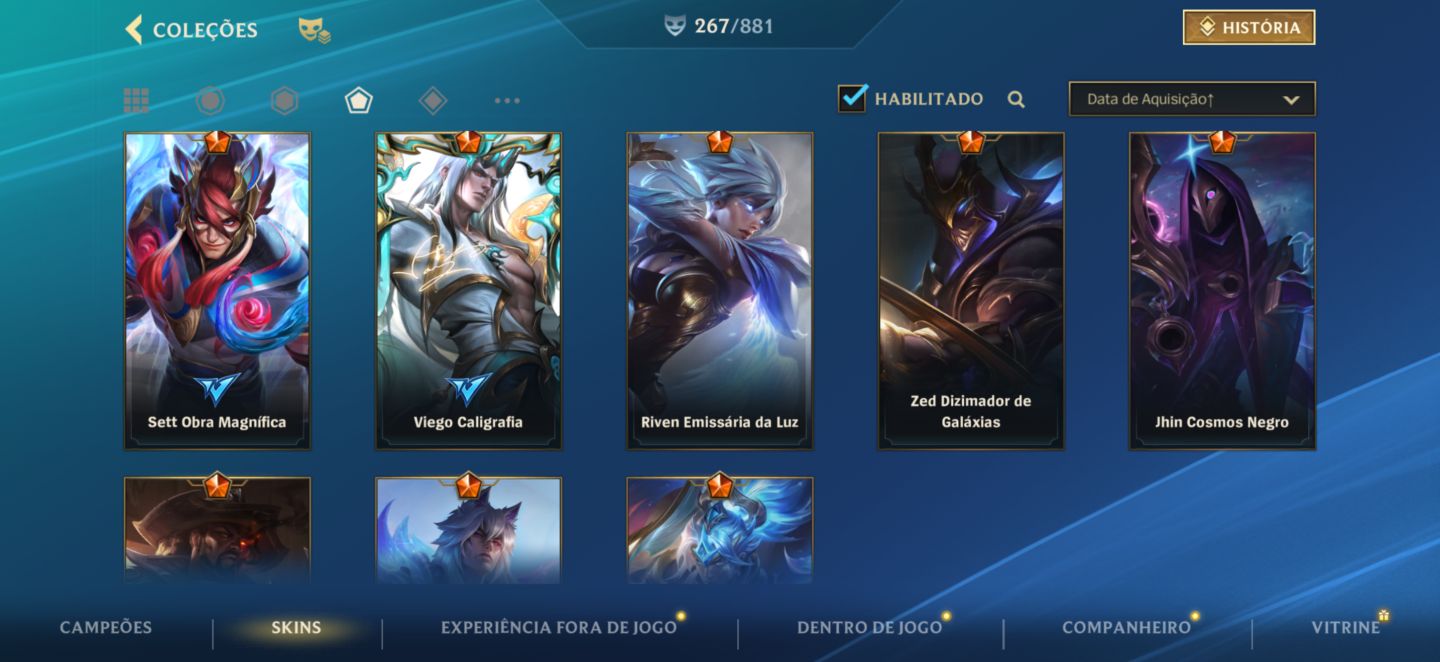 CONTA WILD RIFT - 279 SKIN NVL:203 (Primeiros passes) RARA