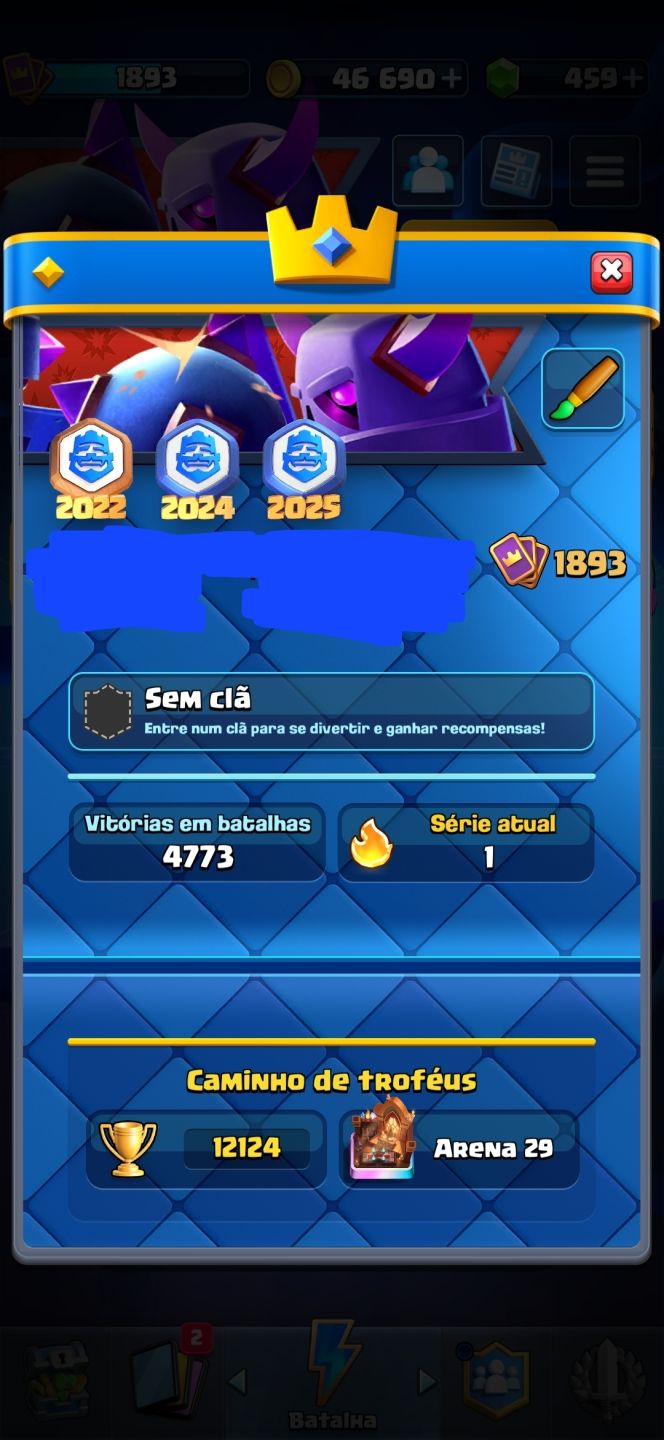Conta Clash Royale Arena 28 | NV 16 | 28 Evoluções + CRL (22, 24, 25)