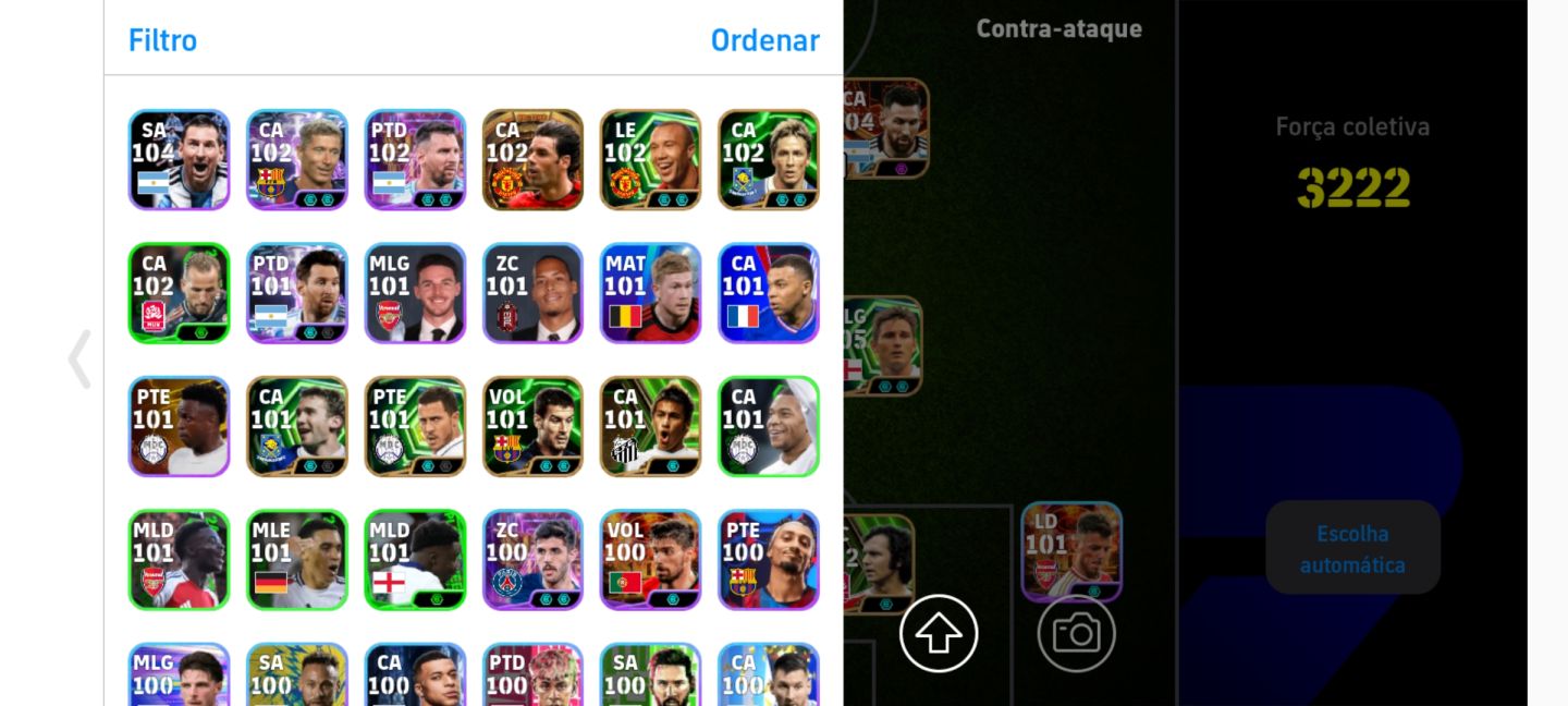 Conta efootball messi contato físico