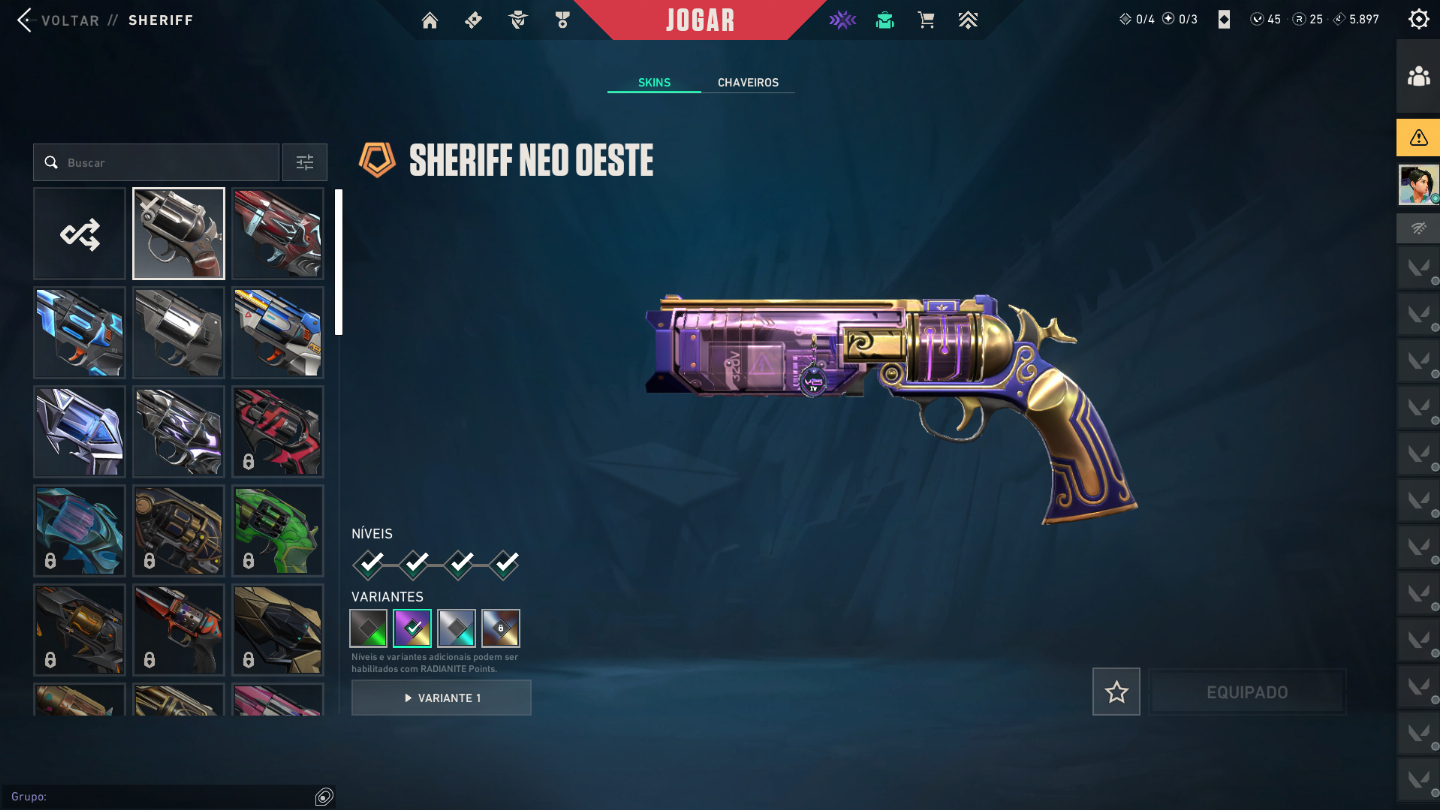 Conta vava com vandal:sublime,evori,gaia phantom ora e mais outras skins