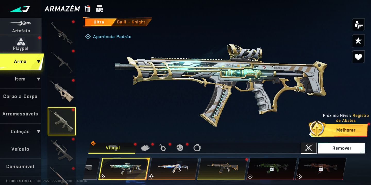 Conta de Blood Strike com armas eternas e facas ultras
