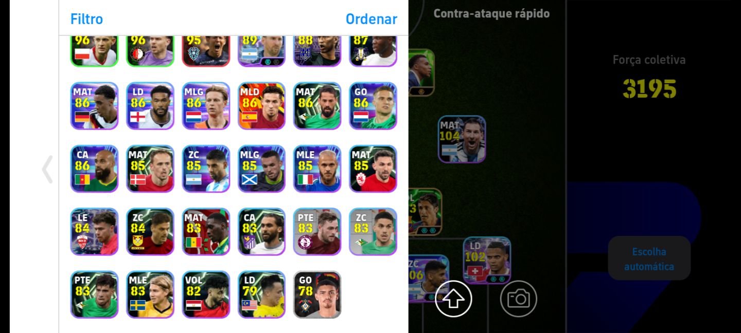 Conta Efootball! Suárez 105 + M Reus + Romero 106 + Zanetti + Edmilson + Klopp