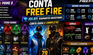 CONTA DE FREE FIRE MUITO GEMADA E RARA PRIME 8 COM PASSES ANTIGOS