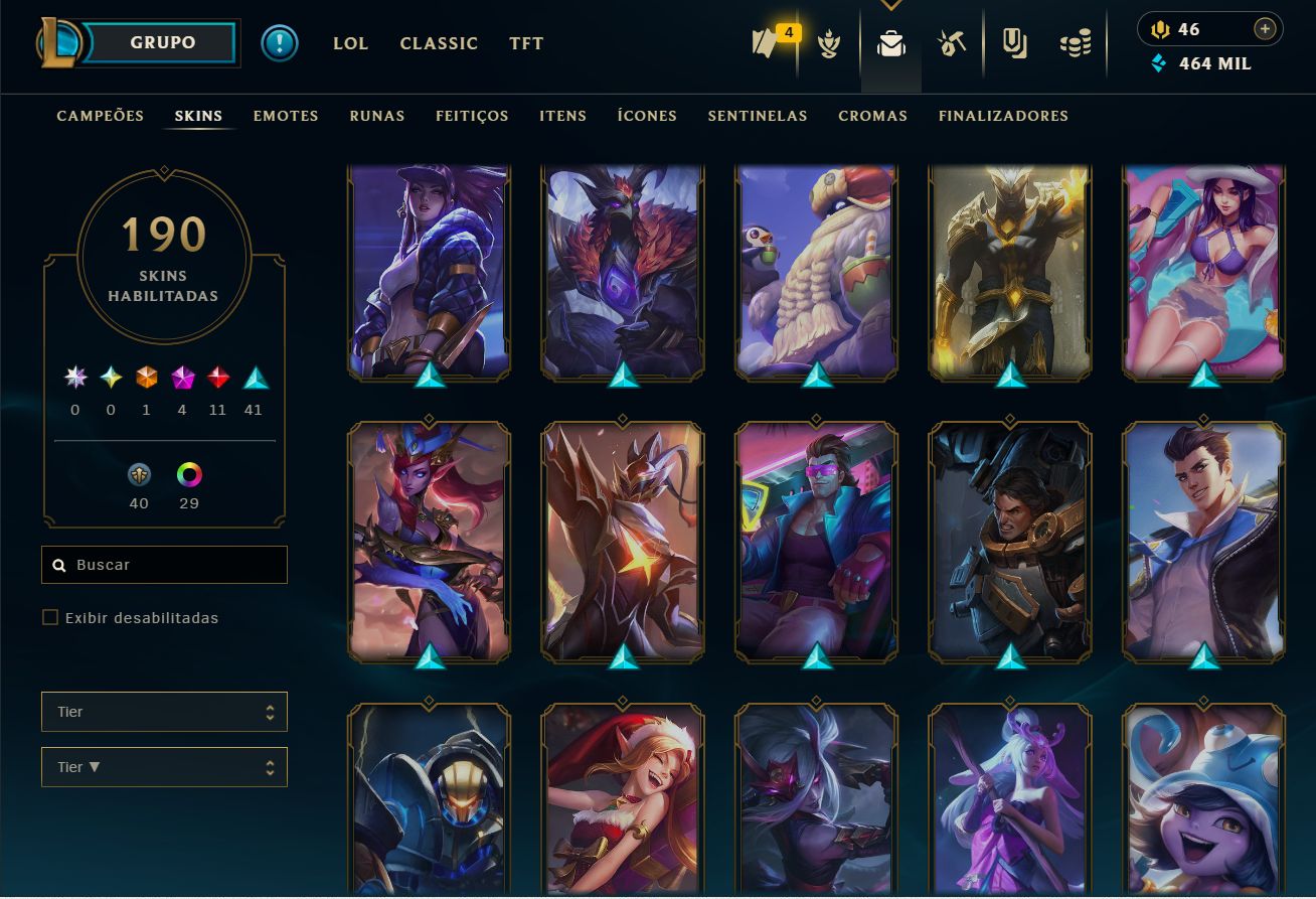 Conta diamante 4 - MUITAS SKINS