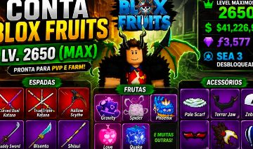 Conta de Blox Fruits level max muito upada