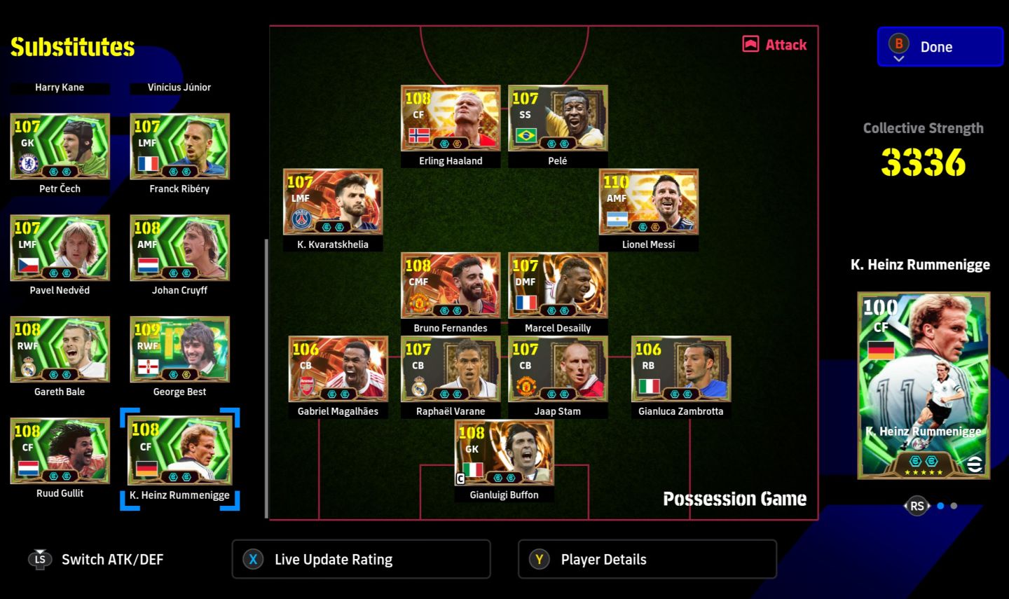 Conta eFootball Xbox / PC Microsoft - 3336 - 8 BigTime + 56 épicos + 35 ShowTime