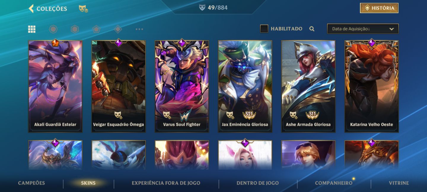 Conta wild Rift com skin várus cupido imortal