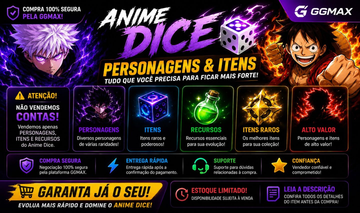 ANIME DICE PERSONAGENS & ITENS