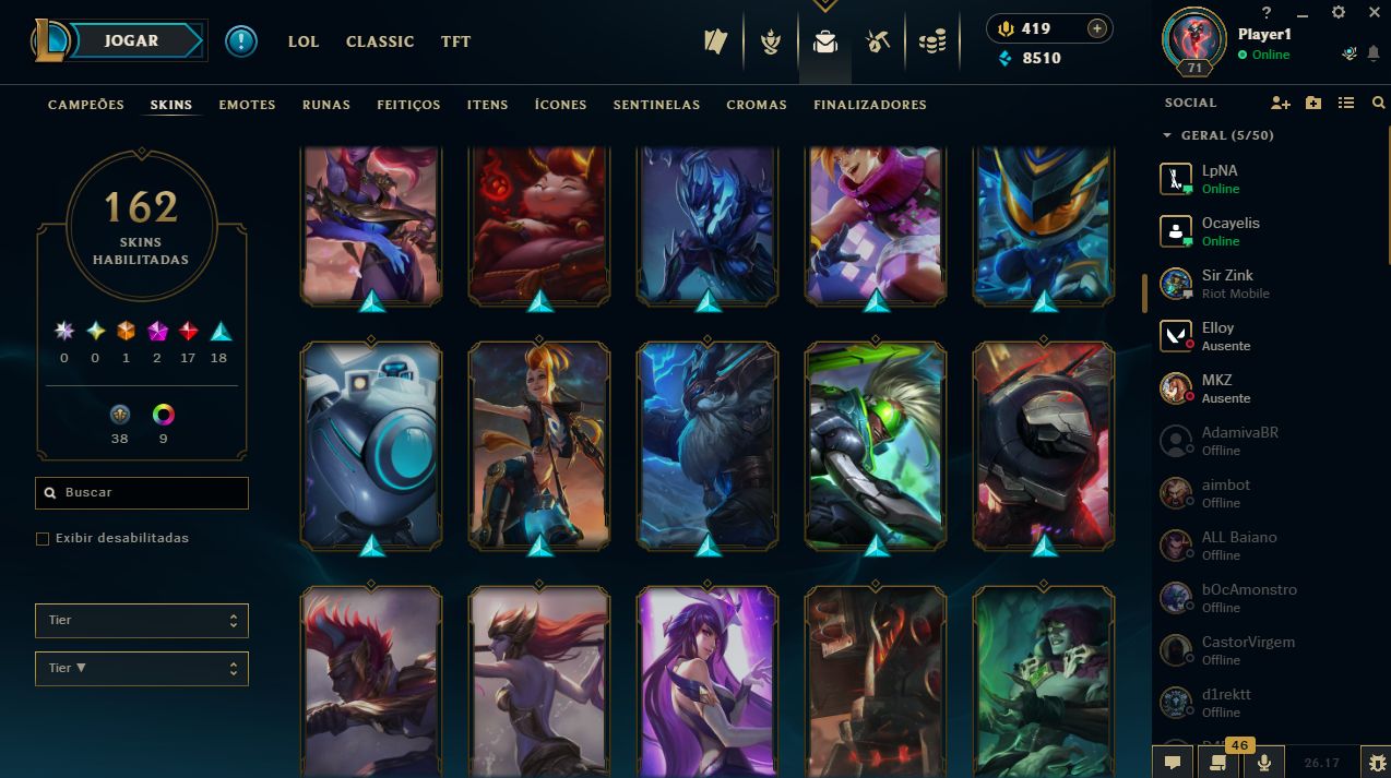 CONTA LEAGUE OF LEGENDS / VALORANT