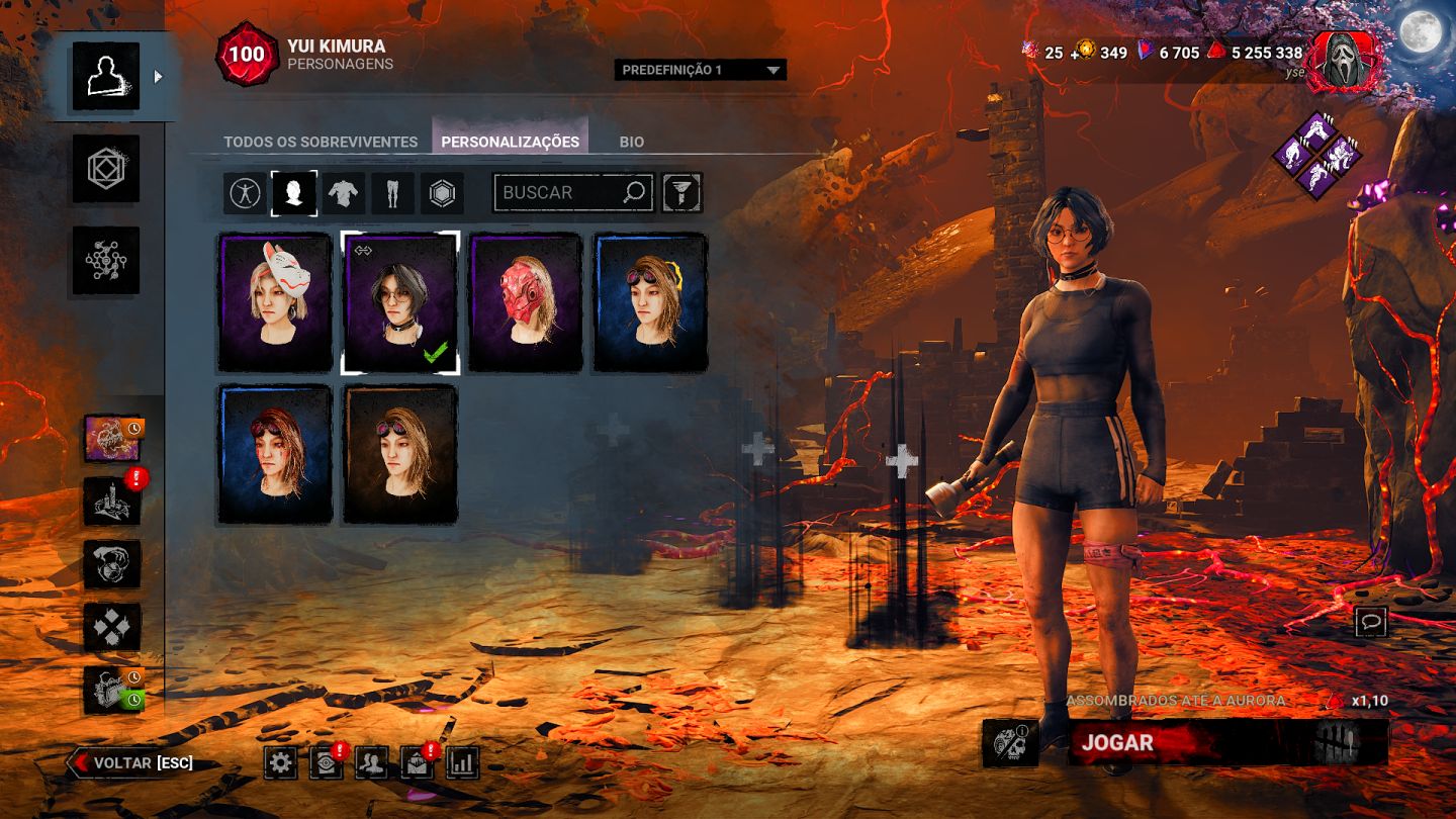 Conta DBD com bordas legacy, DLC do Myers, muitas skins e P100