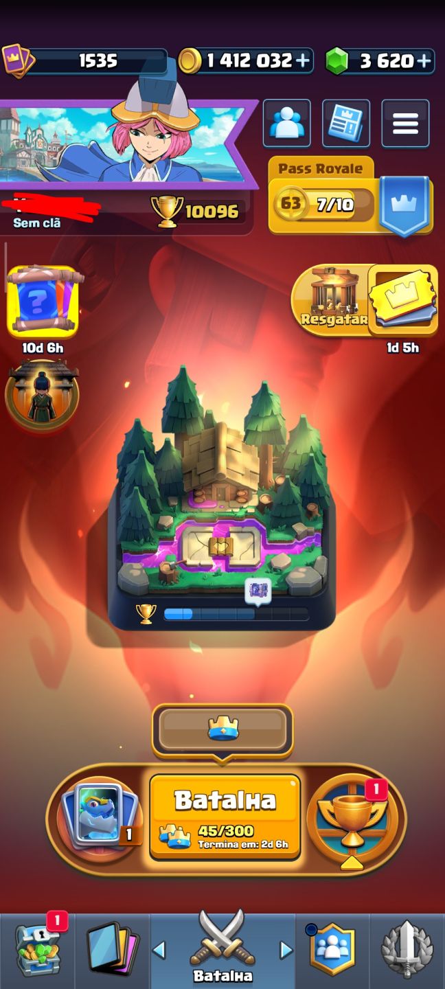 Conta Clash Royale level 1530 e 10090 troféus