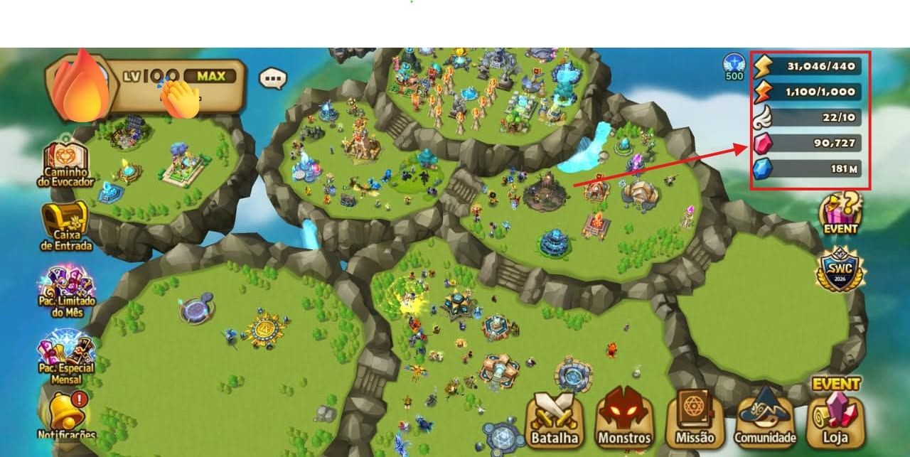 Conta Sumoners WARS 90k de diamantes + de 1Mil pergaminhos para sumons