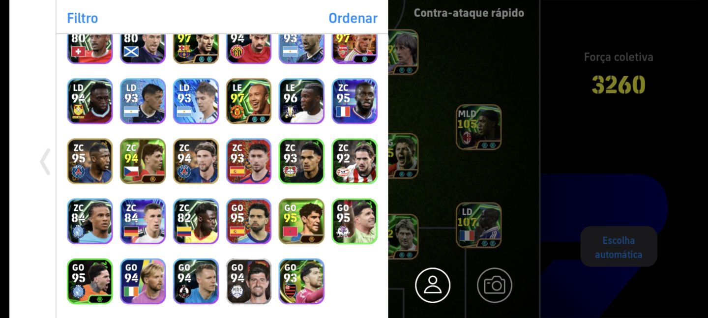 CONTA DE EFOOTBALL MOBILE COM 3279 OVER!!!diamante