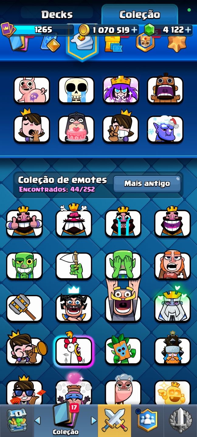 CONTA CLASH ROYALE END GAME