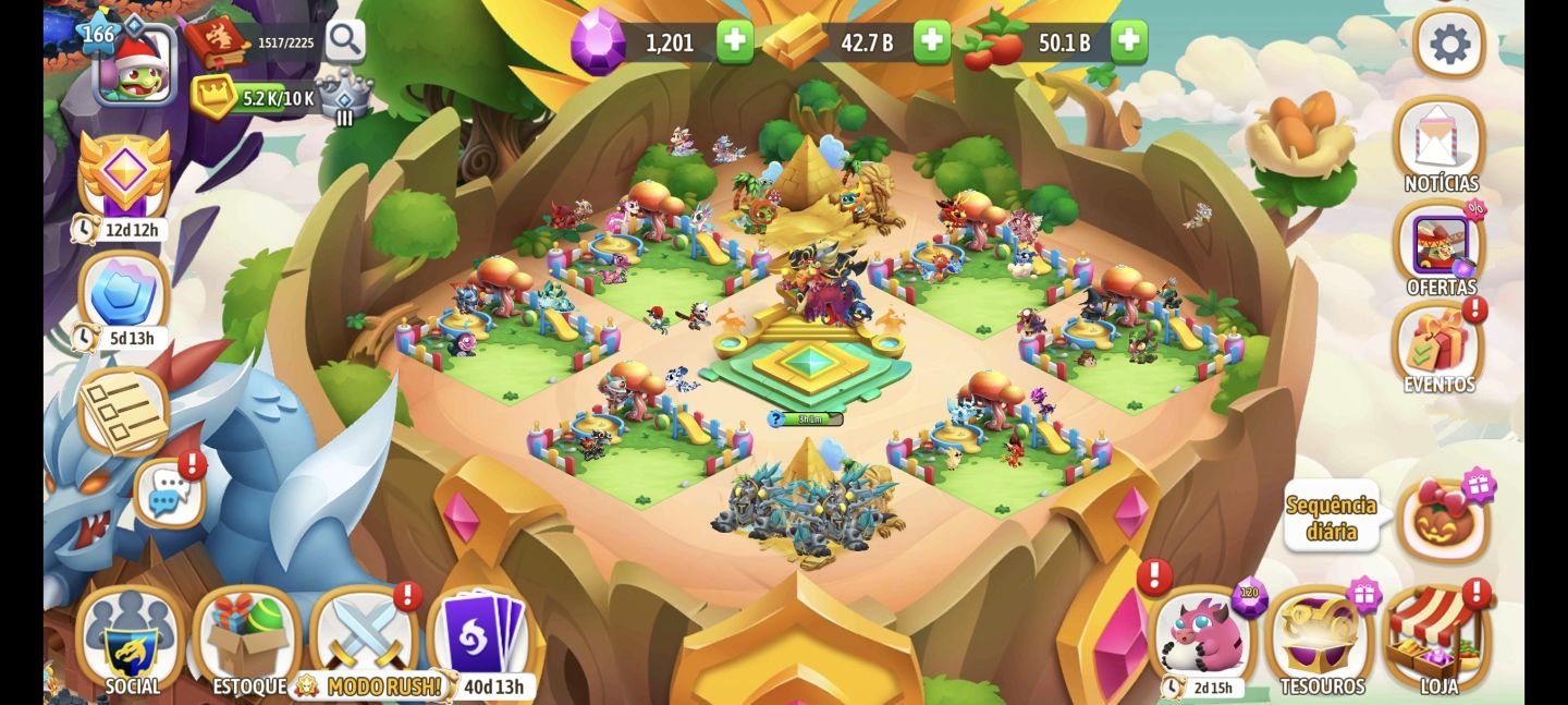 Conta De Dragon City Quase Full Skins