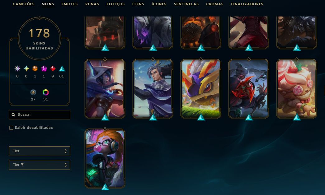 CONTA LOL +10 ANOS LVL 349 | 181 SKINS | TODOS CAMPEÕES | RIOT KAYLE/BLITZ |