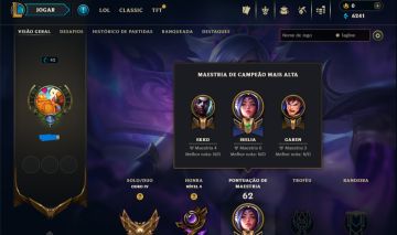 Conta LoL Ouro IV | 51 Campeões | 6.2k EA | 10 Skins (1 Lendária)