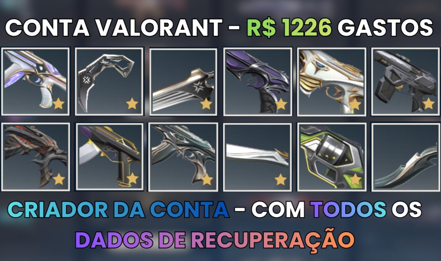 Conta Valorant - Criador da Conta - Faca Vct 2026, Faca Vct 2025 e Muito Mais!!