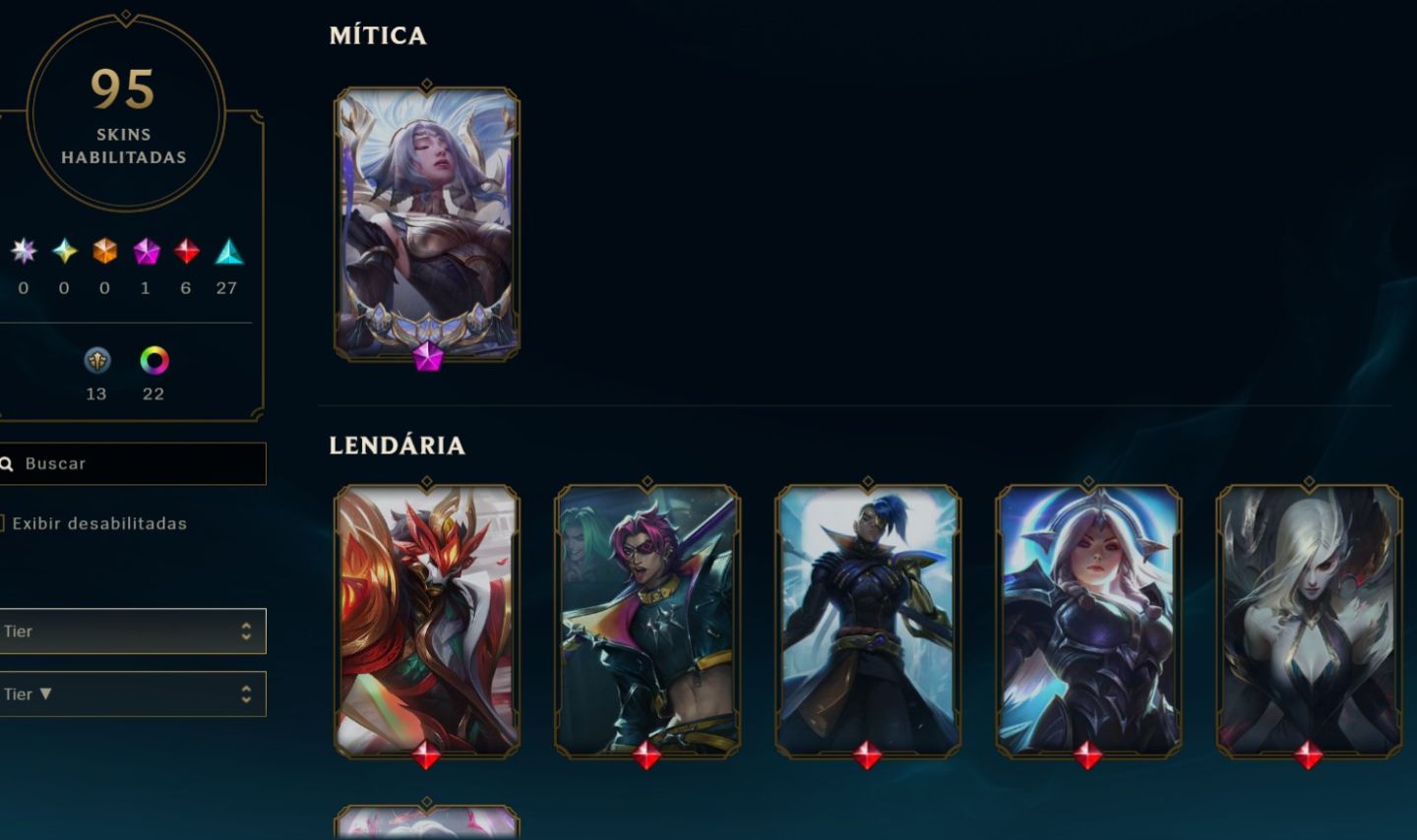 CONTA LOL - GOLD 1 - VARIAS SKINS E MMR DE PLATINA