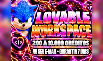Lovable Workspace no Seu E-mail | 200 a 10.000 Créditos | Garantia 7 Dias