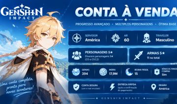 CONTA GENSHIN IMPACT AR 60 COM VARIOS 15 E ARMAS EXCLUSIVAS DE EVENTOS ANTIGOS