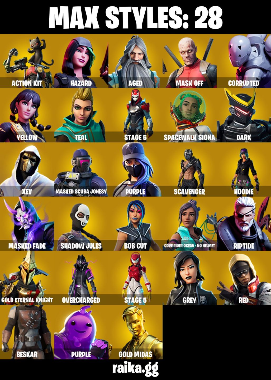 CONTA FORTNITE COM 98 SKINS GOLD MIDAS/STORM/SPIKE/JULES/VENOM/OCEAN/VERGE