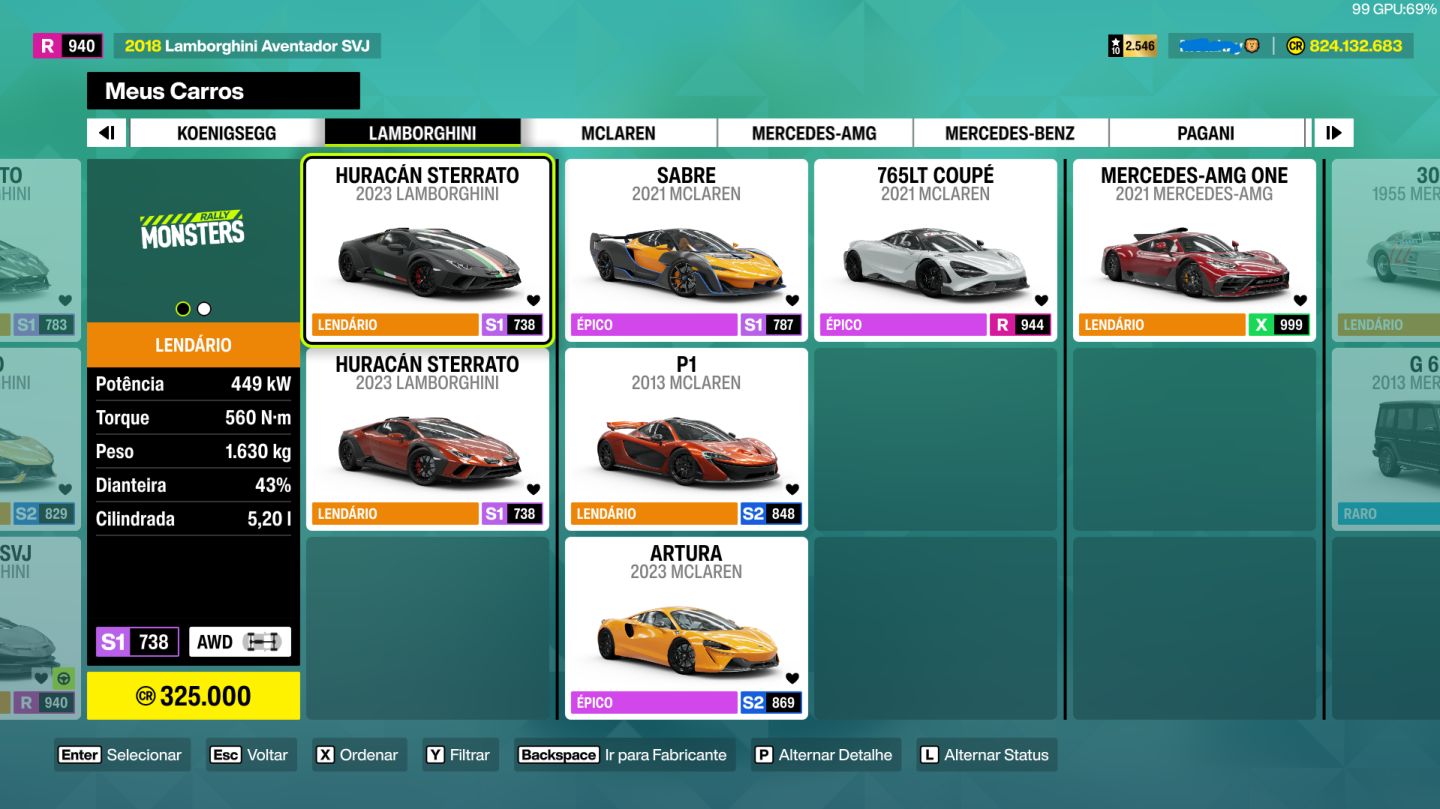 CONTA FORZA HORIZON 6 COMPLETA | NÍVEL 2500 | 800M + TODOS OS CARROS