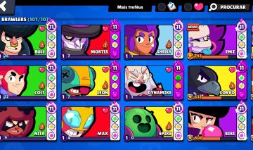 Conta de brawl com 38.000 troféus e todos os brawles com muitas skins