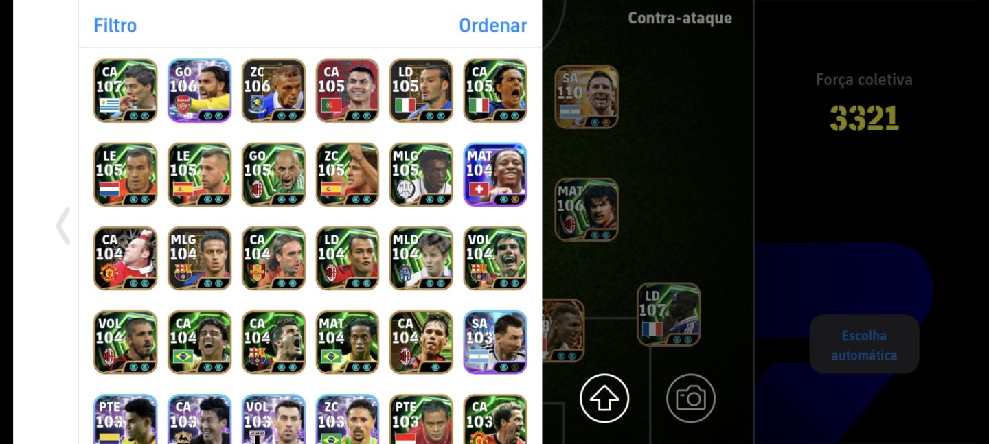 Conta efootball com 3321 de força