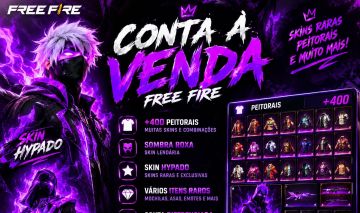 Conta de Free Fire com Sombra Roxa + Hypado e Várias outras roupas
