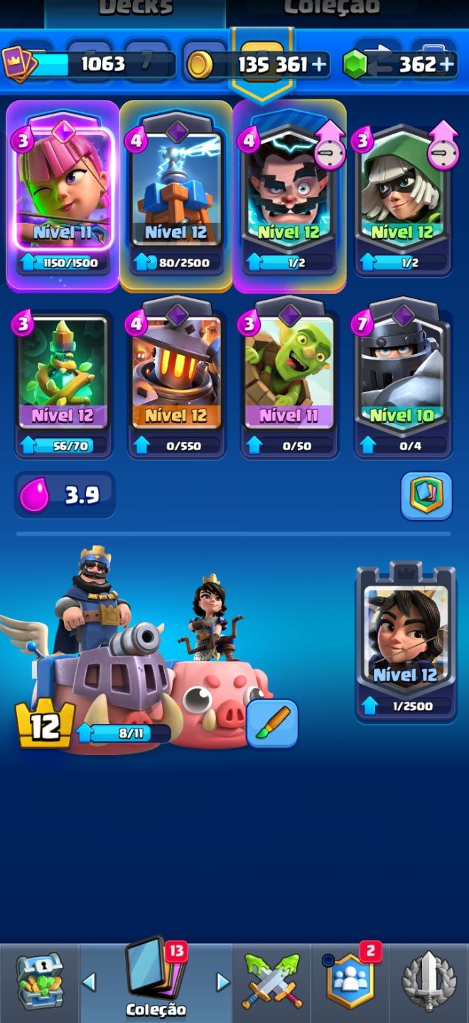 Conta de Clash Royale com 6.5k de troféus,2 campeões e diversos emojis