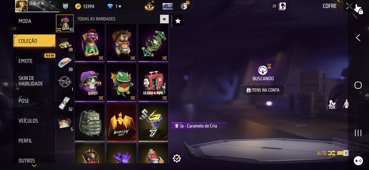 CONTA FF DE 7 ANOS.PASS REDENÇÃO E FURIA/MP40EVOLUTIVA LV5+CALÇA+ANGÉLICAL F