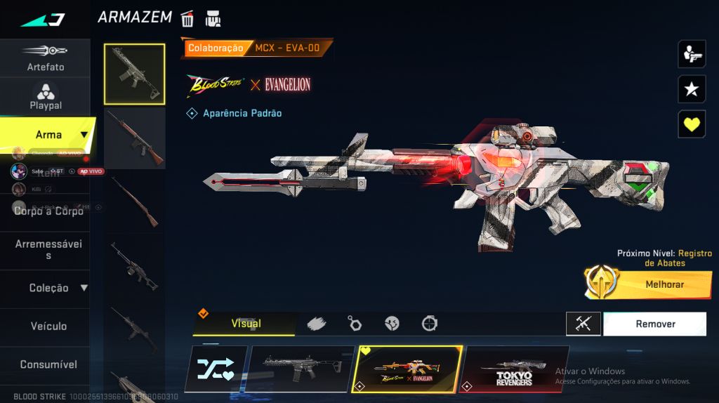 Conta com Skin Evo QBZ95 penetrador e Skin da Elizabeth coloboracao nanatsu